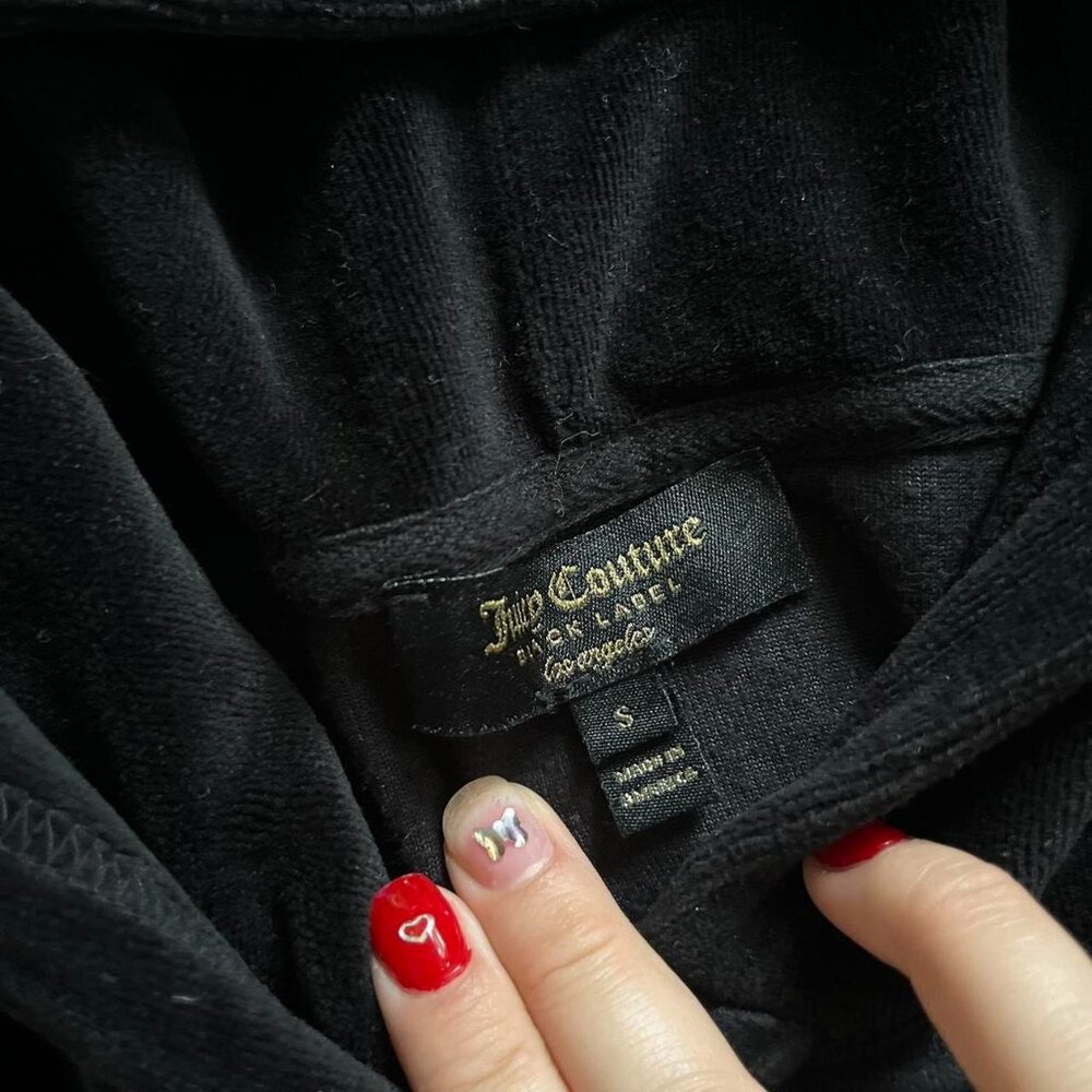 Juicy velour velvet sweatshirt bedazzled y2k vintage with hood